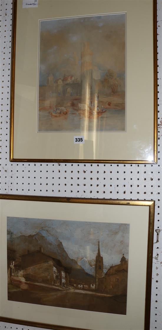 2 framed watercolours(-)